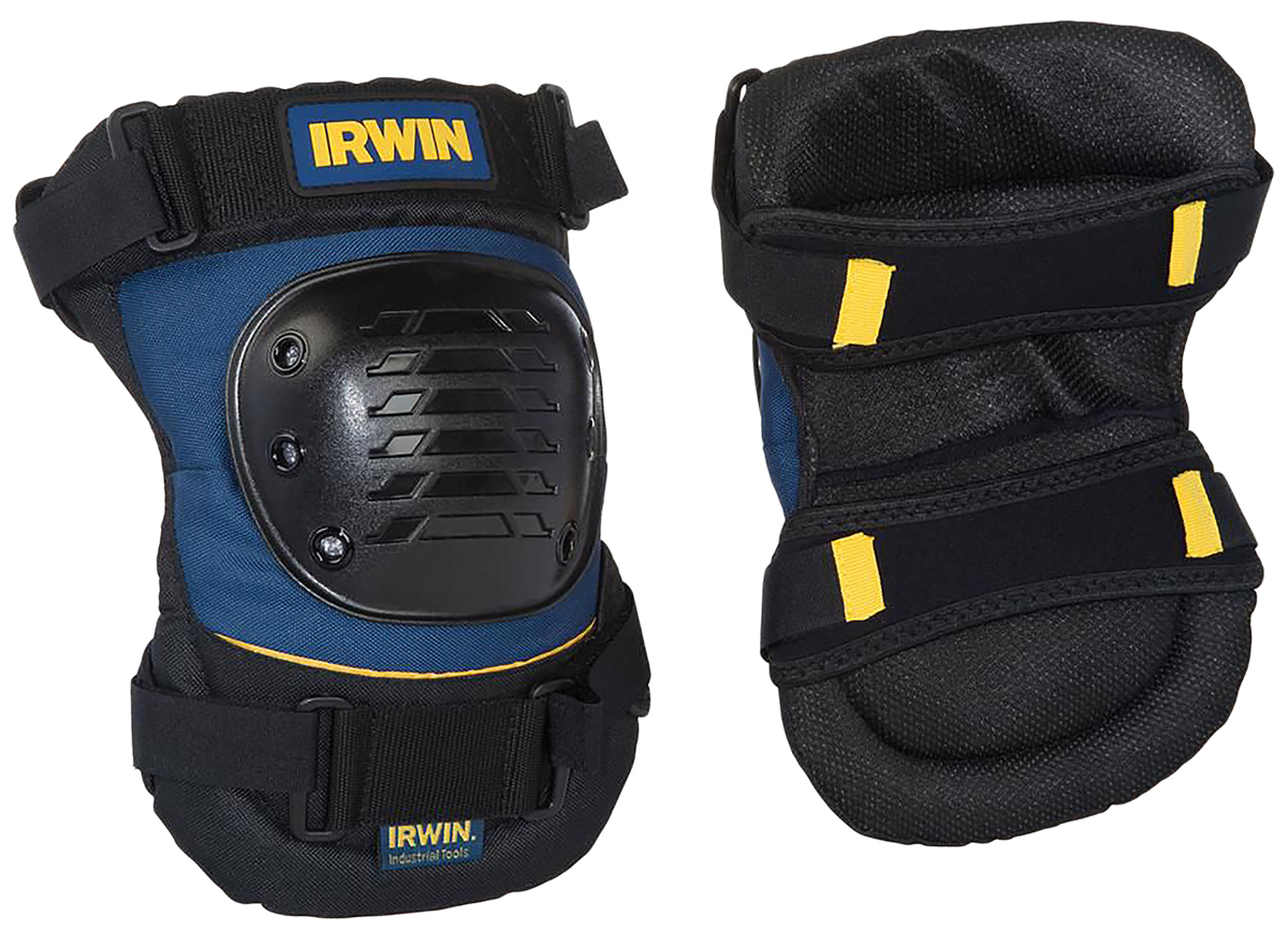 Irwin Black, Blue ABS Plastic Knee Pad, Adjustable Strap Resistant to Impact Resistant