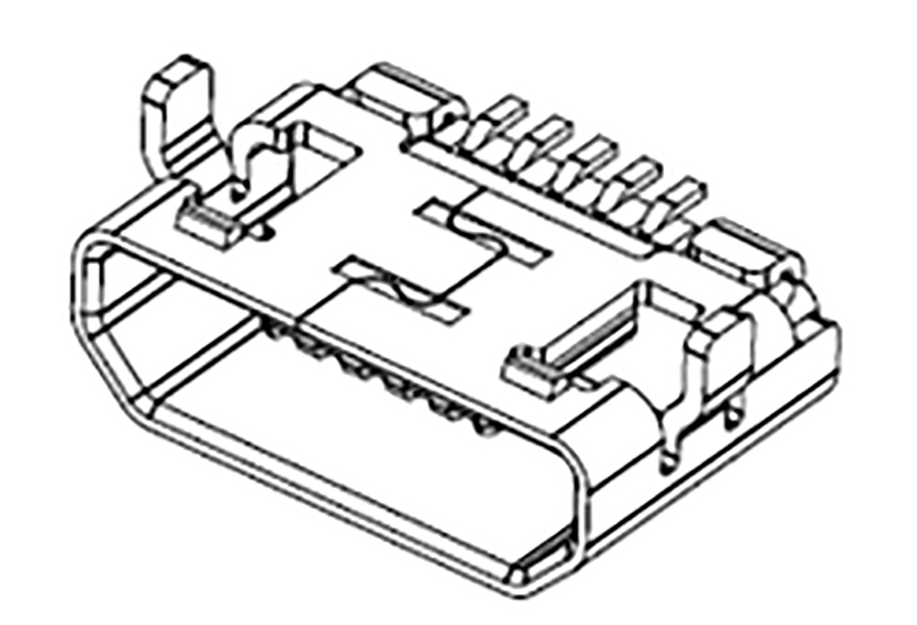 Molex Right Angle, Surface Female- 1 Port Type USB Type B USB Connector USB 2.0