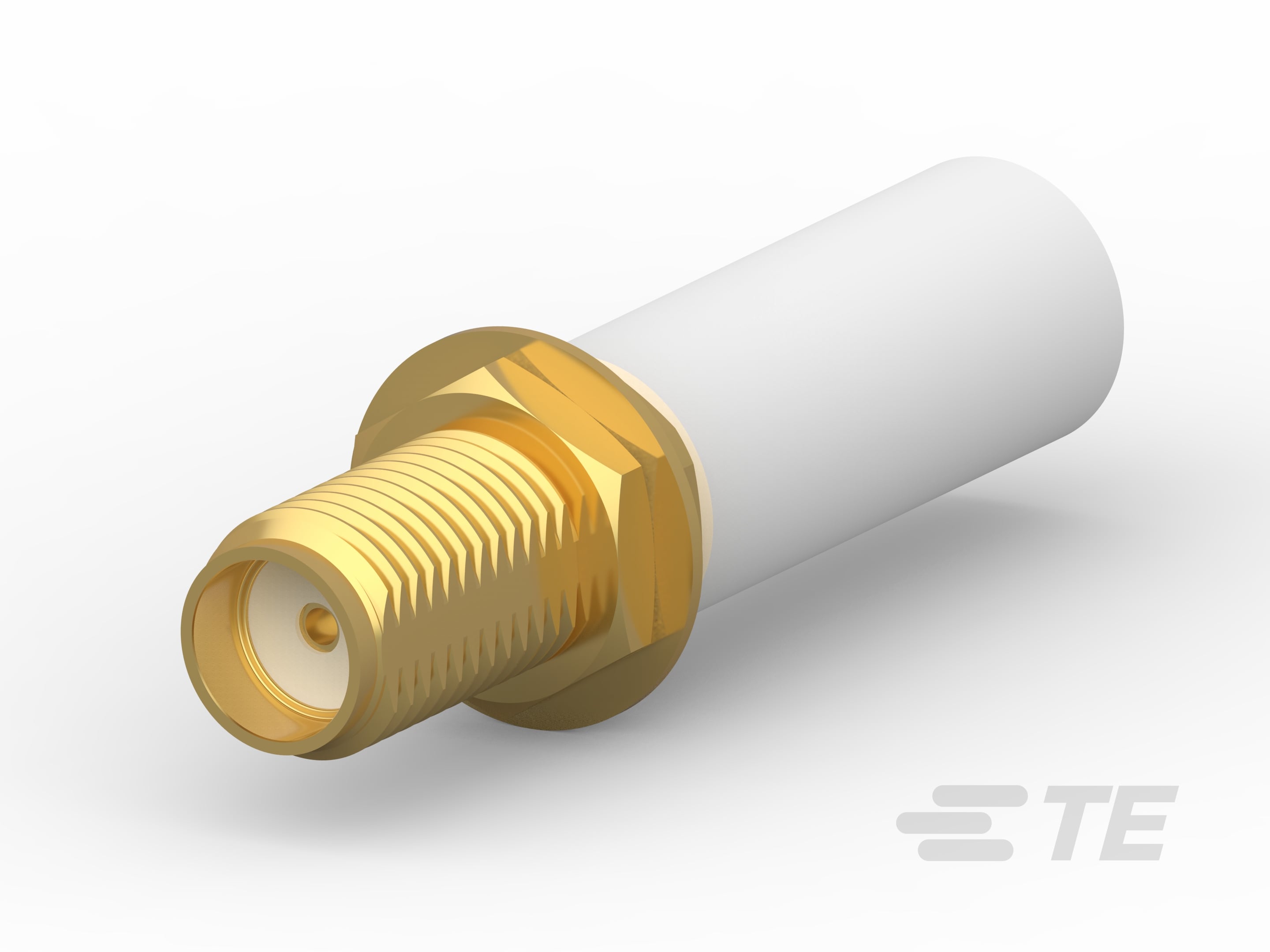 TE Connectivity 10519 Series Panel Mount Female SMA, 50 Ω, Straight Body Solder