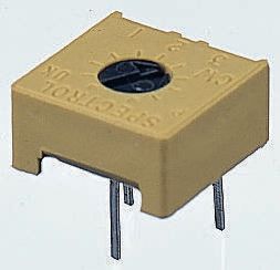 20kΩ, Through Hole Trimmer Potentiometer 0.5W Top Adjust Vishay, 63M