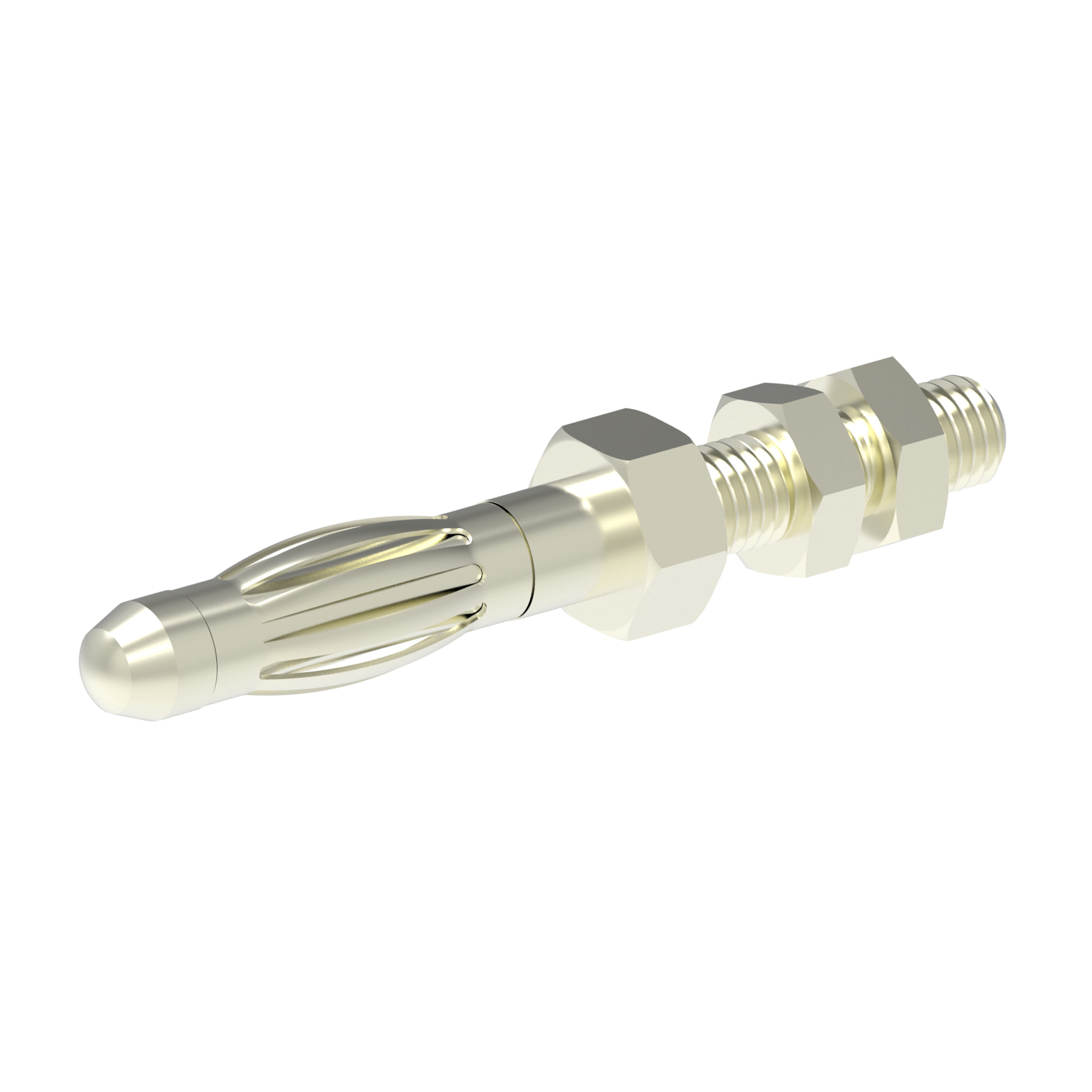 Electro PJP Silver Male Banana Plug, 4 mm Connector, M3 Thread Termination, 30V ac/dc, 60 V ac/dc, Nickel Plating