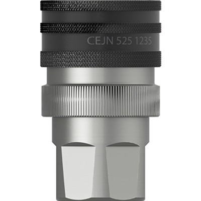 CEJN Zinc Nickel Plated Steel Coupling with Pressure Eliminator Female ISO