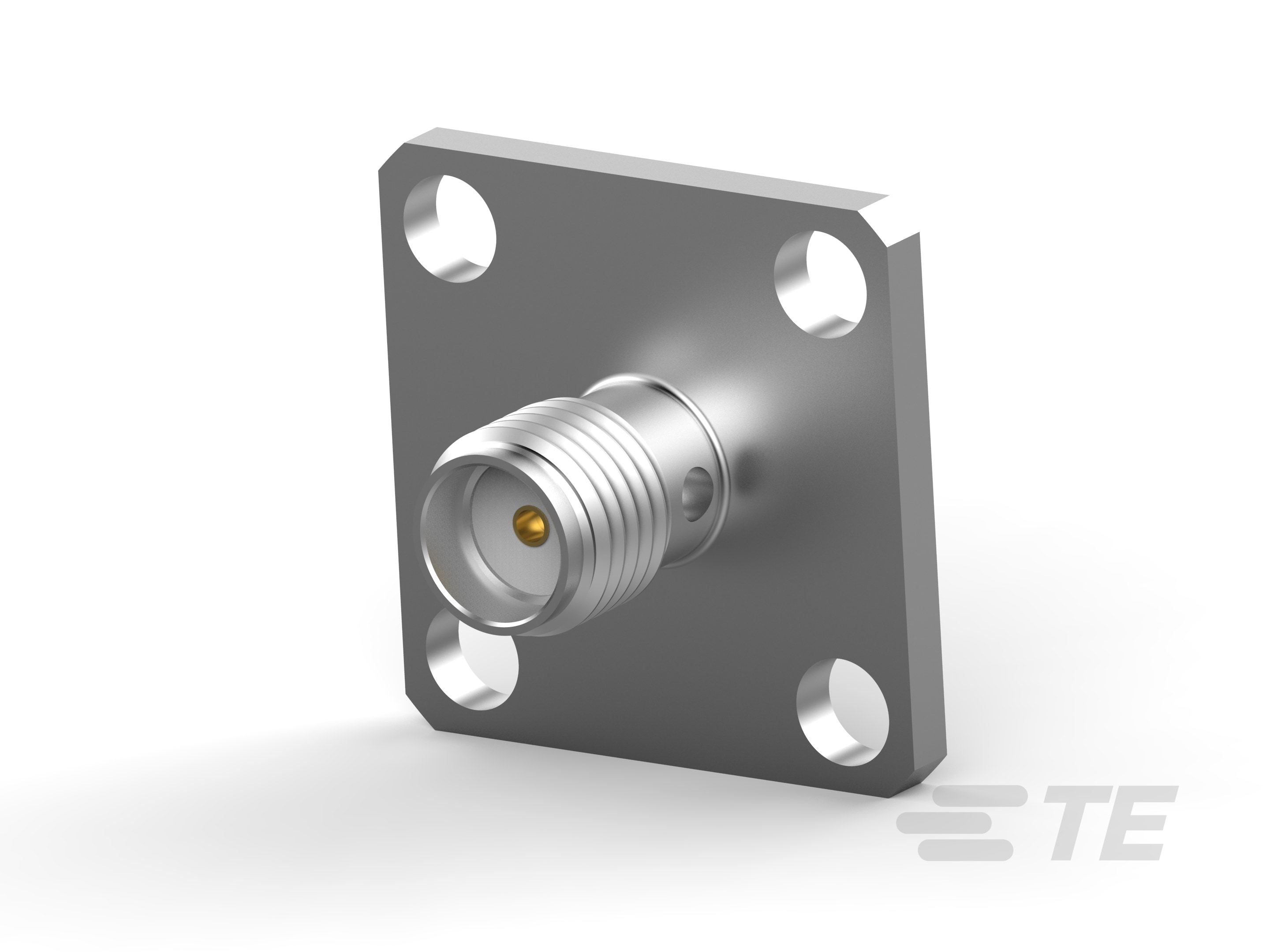 TE Connectivity 10528 Series Panel Mount Female SMA, 50 Ω, Straight Body Solder Cup