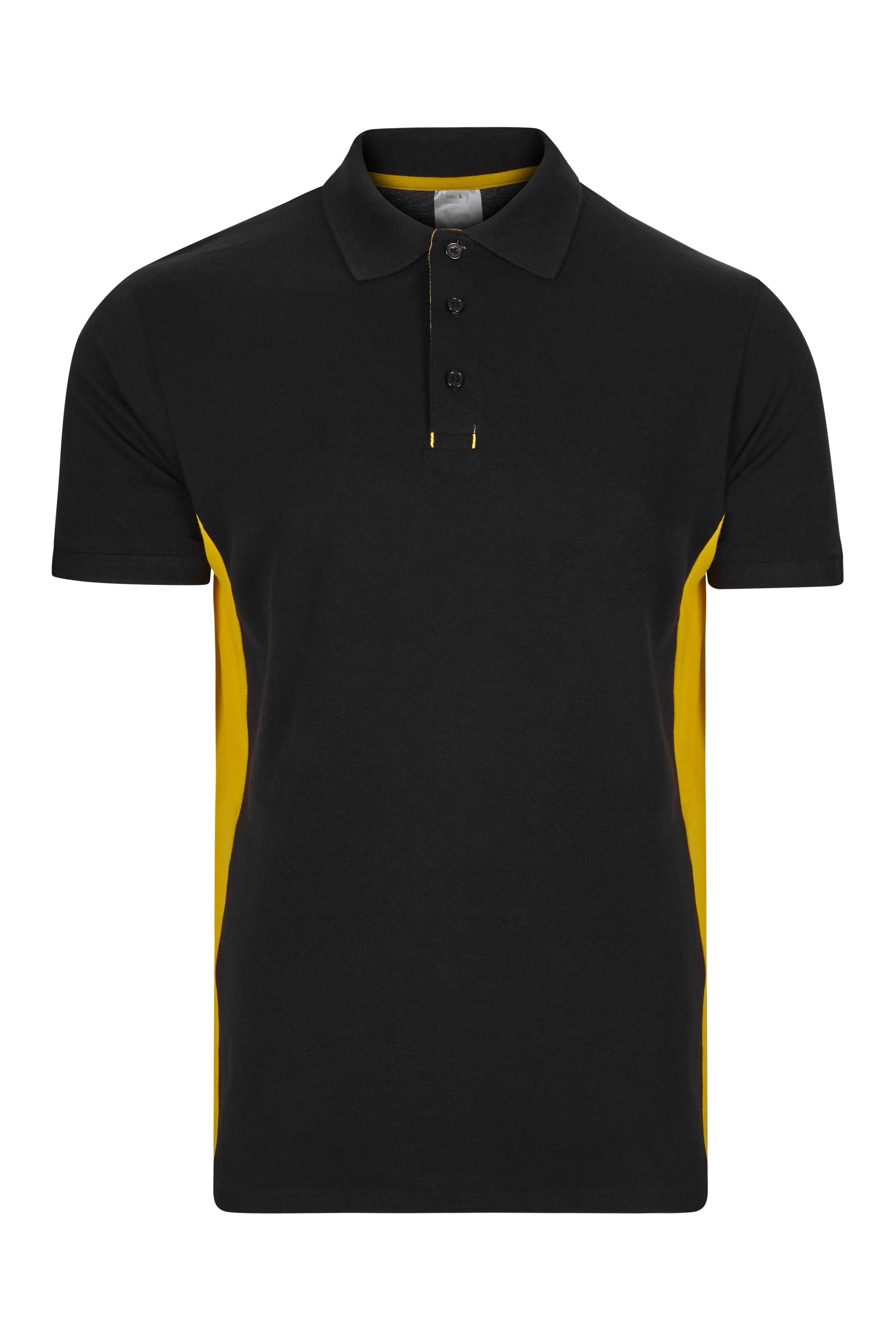 Velilla 105504 Yellow, Black 60% Cotton, 40% Polyester Polo Shirt XS