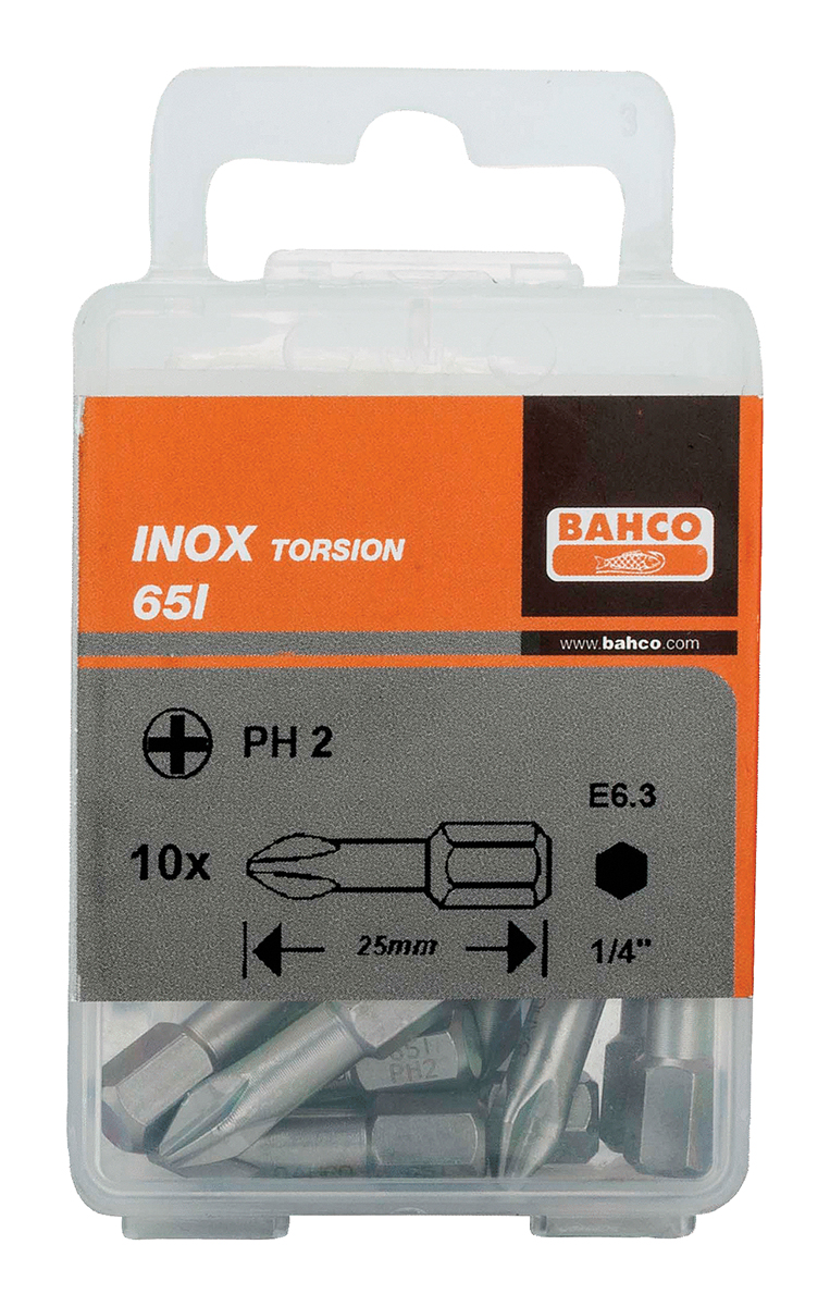 65iph1-2p Bahco Driver Bit Set 2 Pieces, Phillips