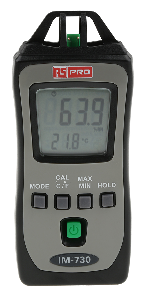 RS PRO Hygrometer 50 °C, ±5 % Accuracy, 50 °C Max, 99 %RH Max