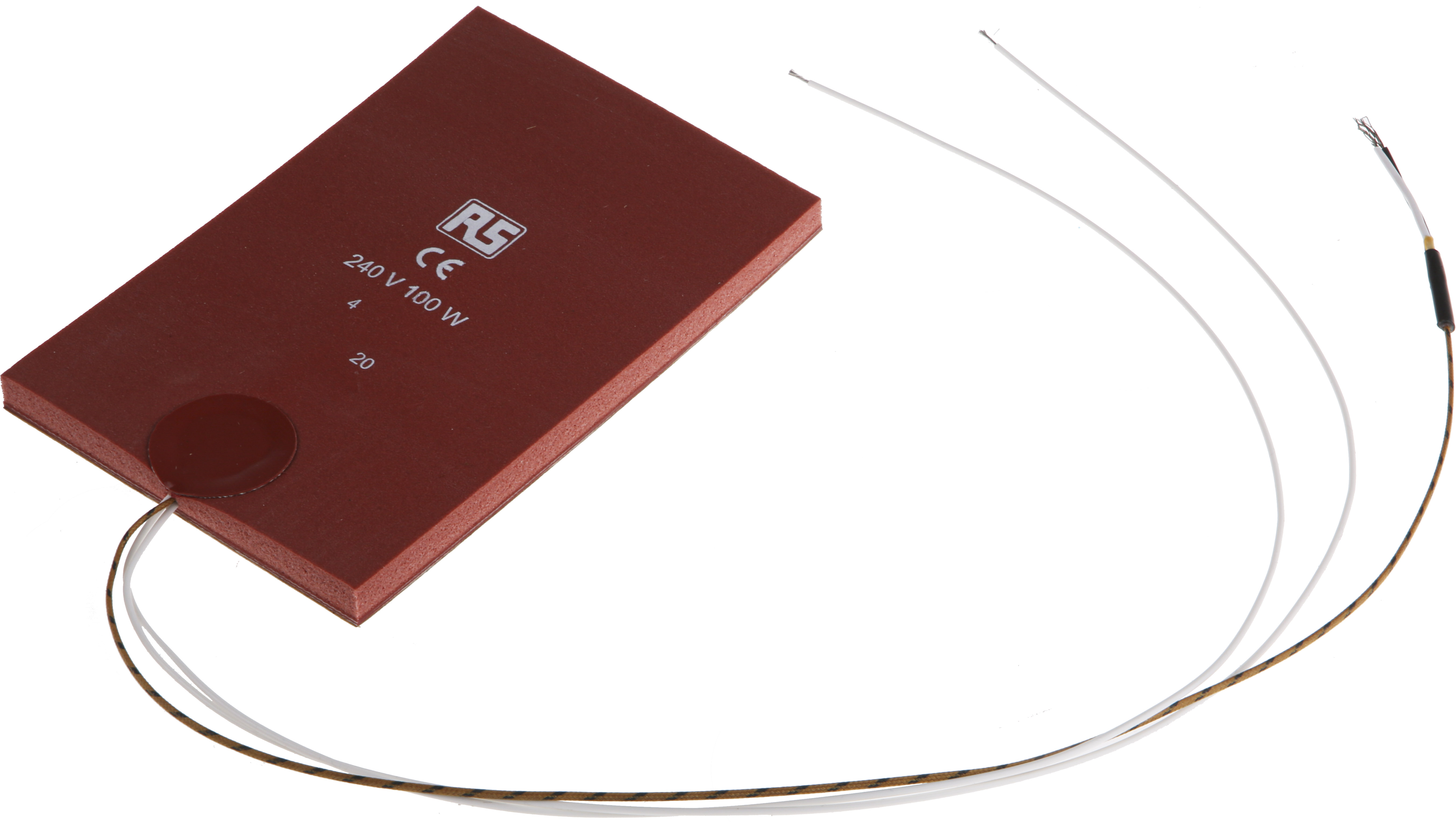 RS PRO Silicone Heater Mat, 240V ac, 100 W Rectangle, 50 mm 150mm