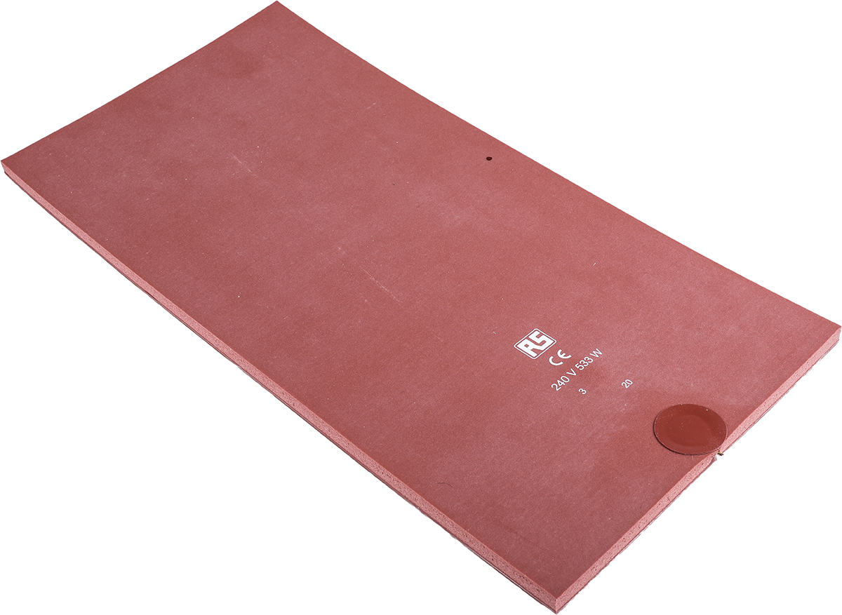 RS PRO Silicone Heater Mat, 240V ac, 533 W Rectangle, 50 mm 15mm