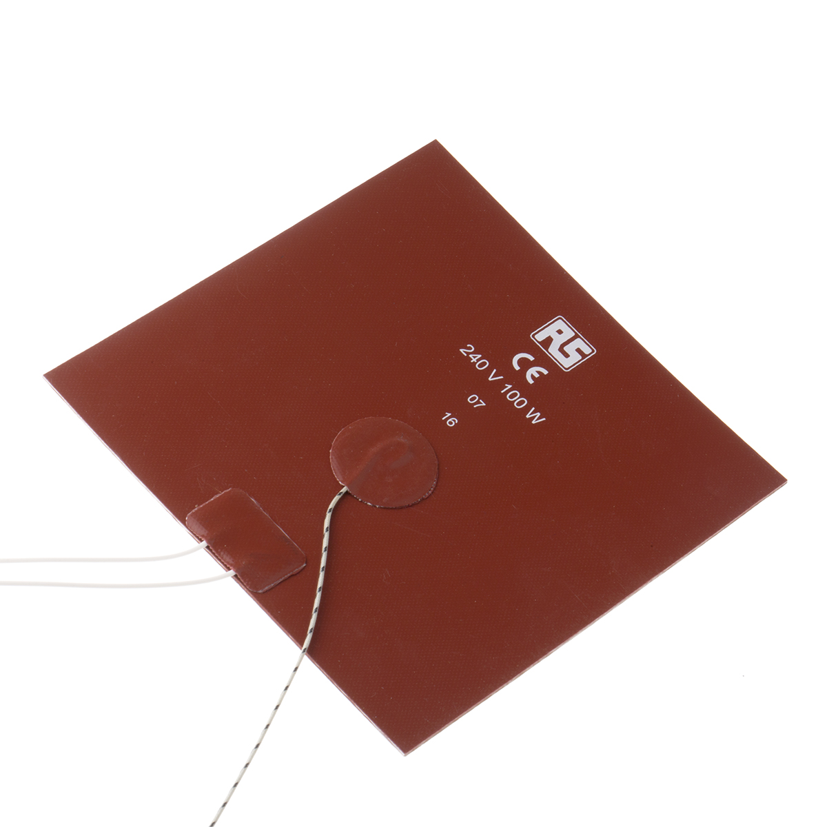RS PRO Silicone Heater Mat, 240V ac, 100 W Square, 150 mm 15mm
