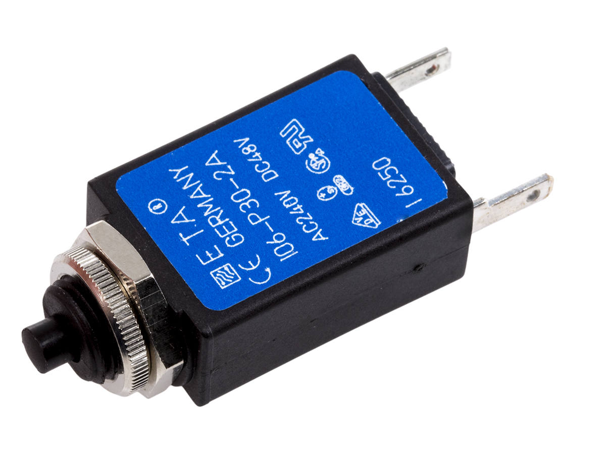 106-p30-000040-2a ETA 106-P30 106-P30 Thermal Circuit Breaker - 1-Pole, DIN Rail, 2A Current Rating, 200 A, 250V ac, 48 V dc
