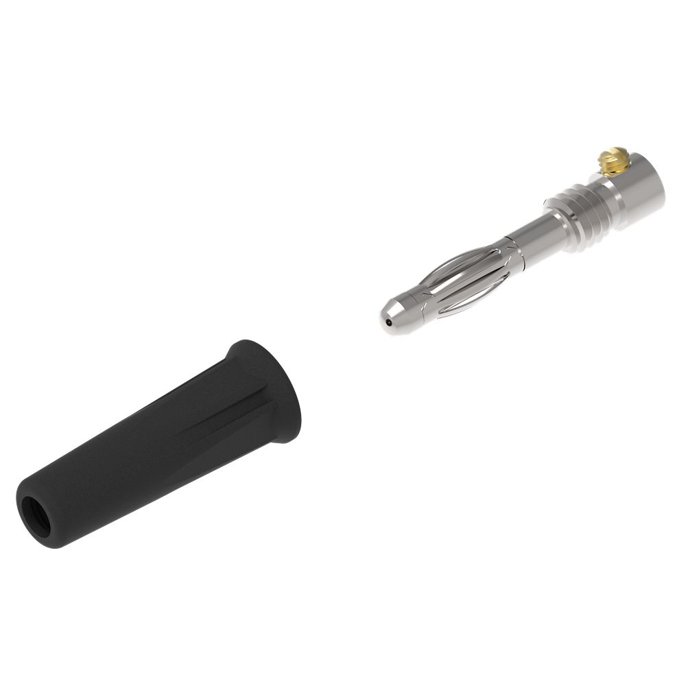 Electro PJP Black Male Banana Plug, 4 mm Connector, Screw Termination, 30V ac/dc, 60 V ac/dc, 36A, Nickel Plating