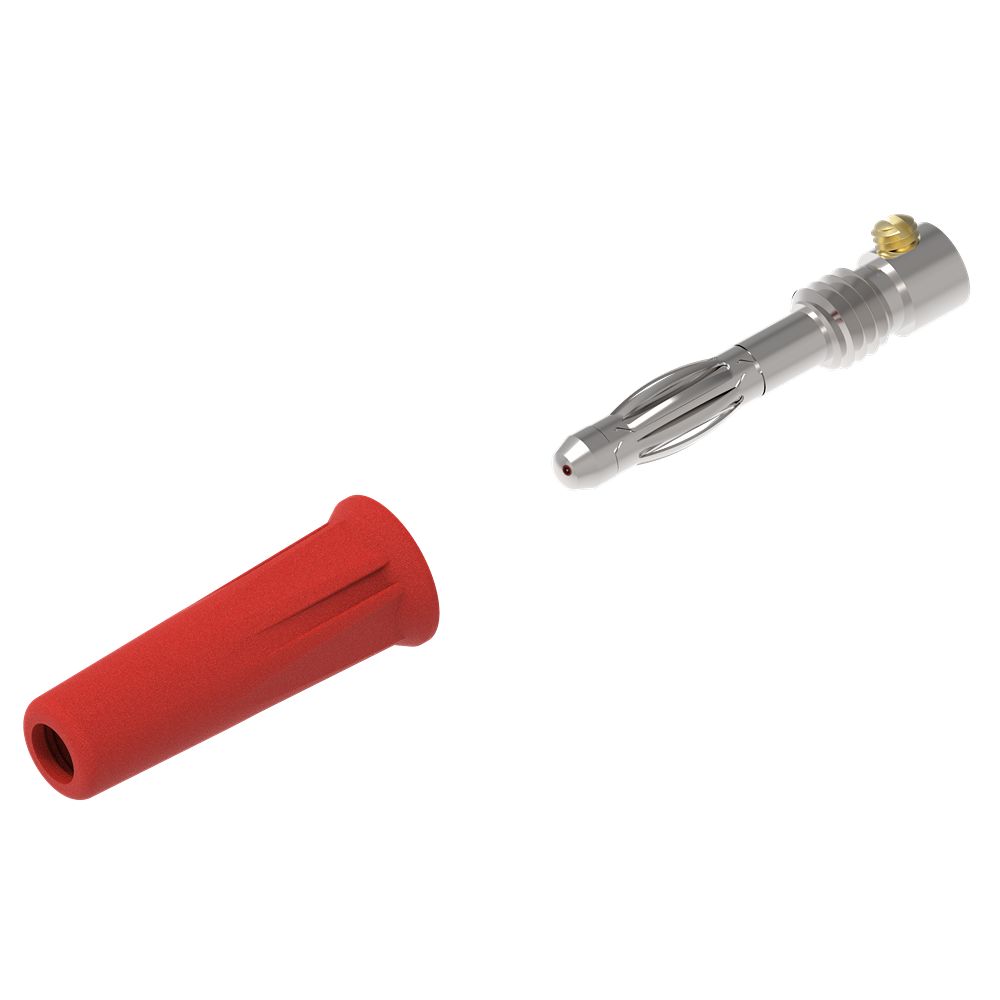 Electro PJP Red Male Banana Plug, 4 mm Connector, Screw Termination, 30V ac/dc, 60 V ac/dc, 36A, Nickel Plating