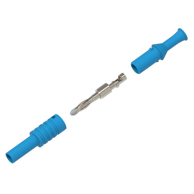 Electro PJP Blue Male Banana Plug, 4 mm Connector, Solder Termination, 1kV, 36A, Nickel Plating