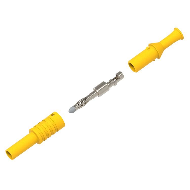 Electro PJP Yellow Male Banana Plug, 4 mm Connector, Solder Termination, 1kV, 36A, Nickel Plating
