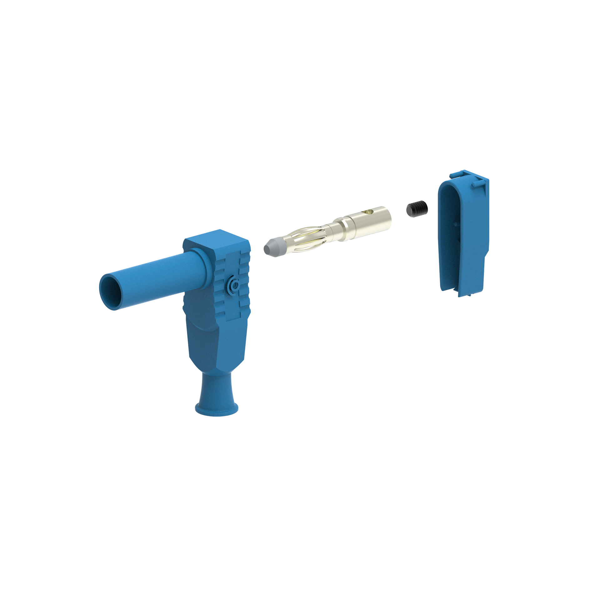 Electro PJP Blue Male Banana Plug, 4 mm Connector, Screw Termination, 1kV, 20A, Nickel Plating