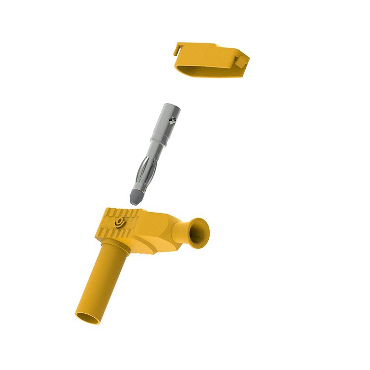 Electro PJP Yellow Male Banana Plug, 4 mm Connector, Solder Termination, 1kV, 20A, Nickel Plating