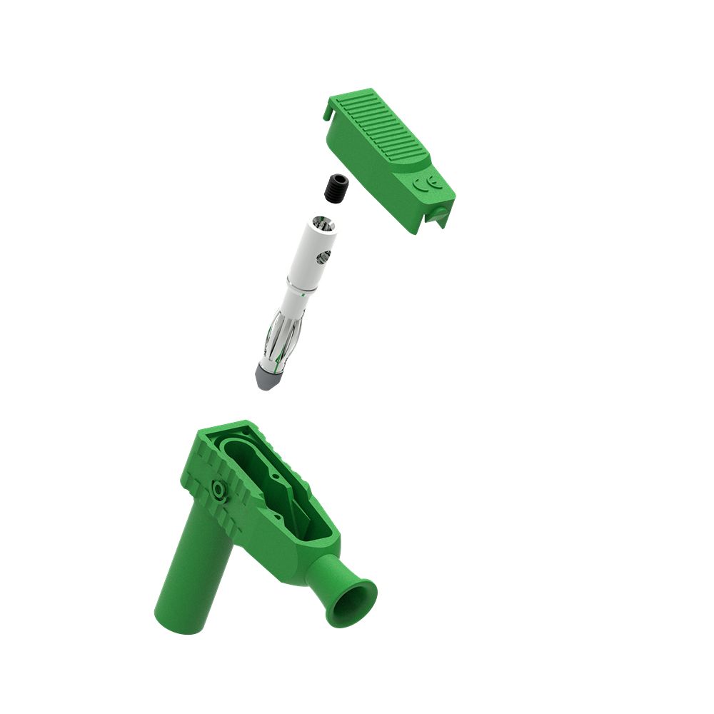 Electro PJP Green Male Banana Plug, 4 mm Connector, Screw Termination, 1kV, 20A, Nickel Plating