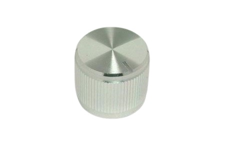RS PRO 19 mm Knob Diameter Silver Potentiometer Knob for 6.4 mm Shaft