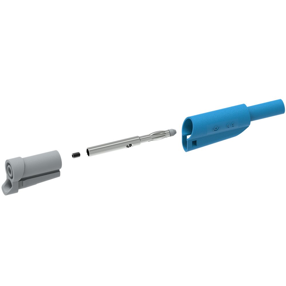Electro PJP Blue Male Banana Plug, 4 mm Connector, Screw Termination, 1kV, 20A, Nickel Plating