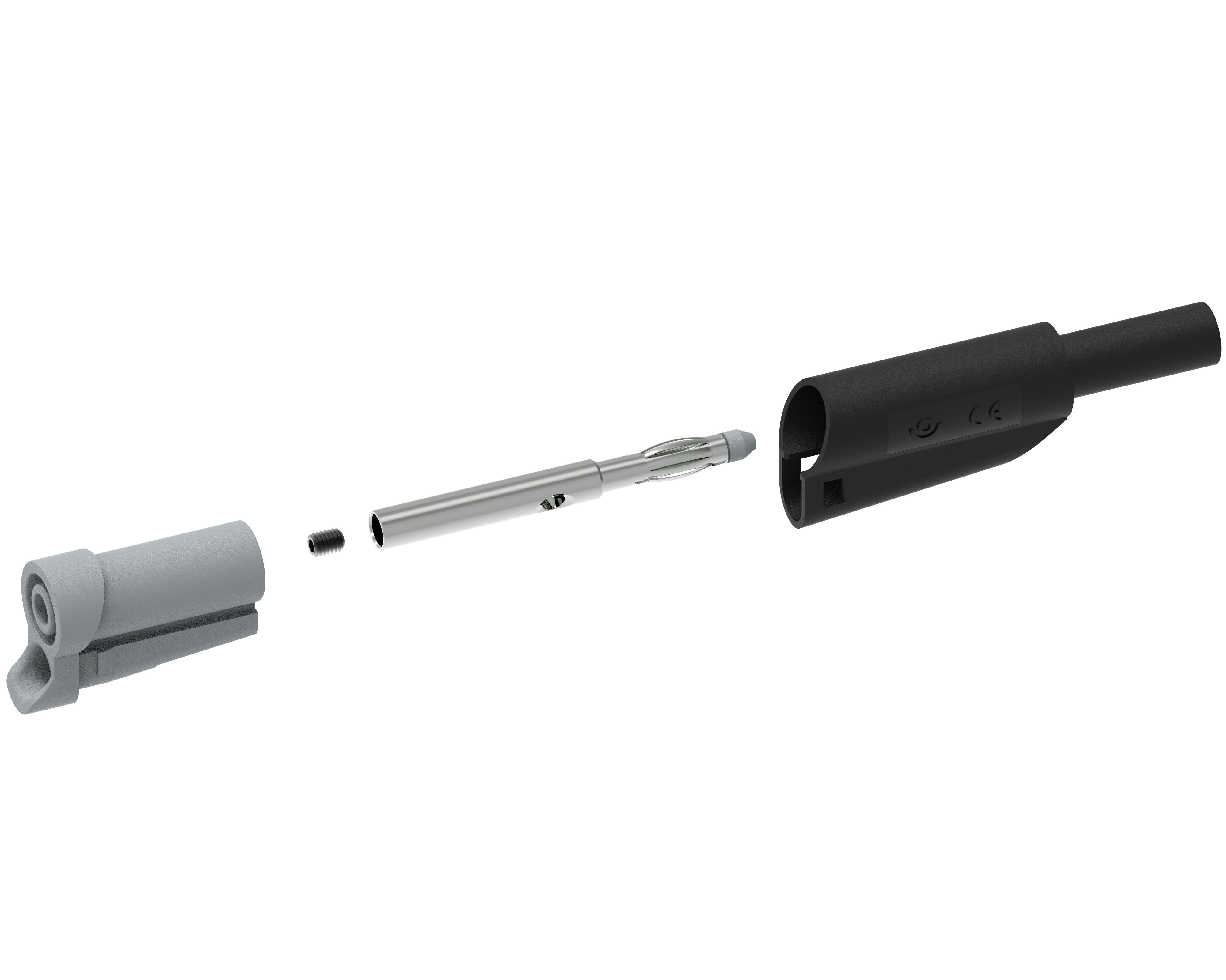 Electro PJP Black Male Banana Plug, 4 mm Connector, Screw Termination, 1kV, 20A, Nickel Plating