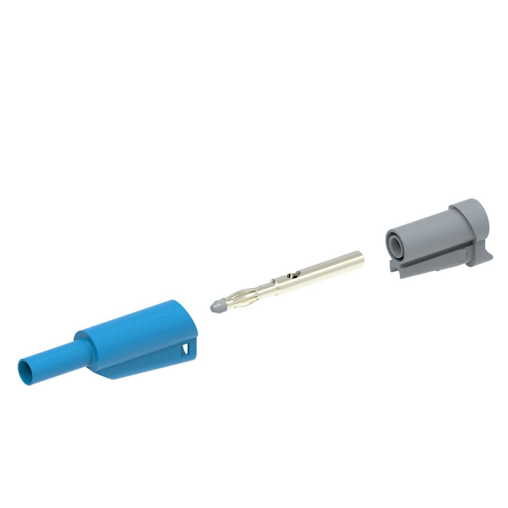 Electro PJP Blue Male Banana Plug, 4 mm Connector, Solder Termination, 1kV, 20A, Nickel Plating
