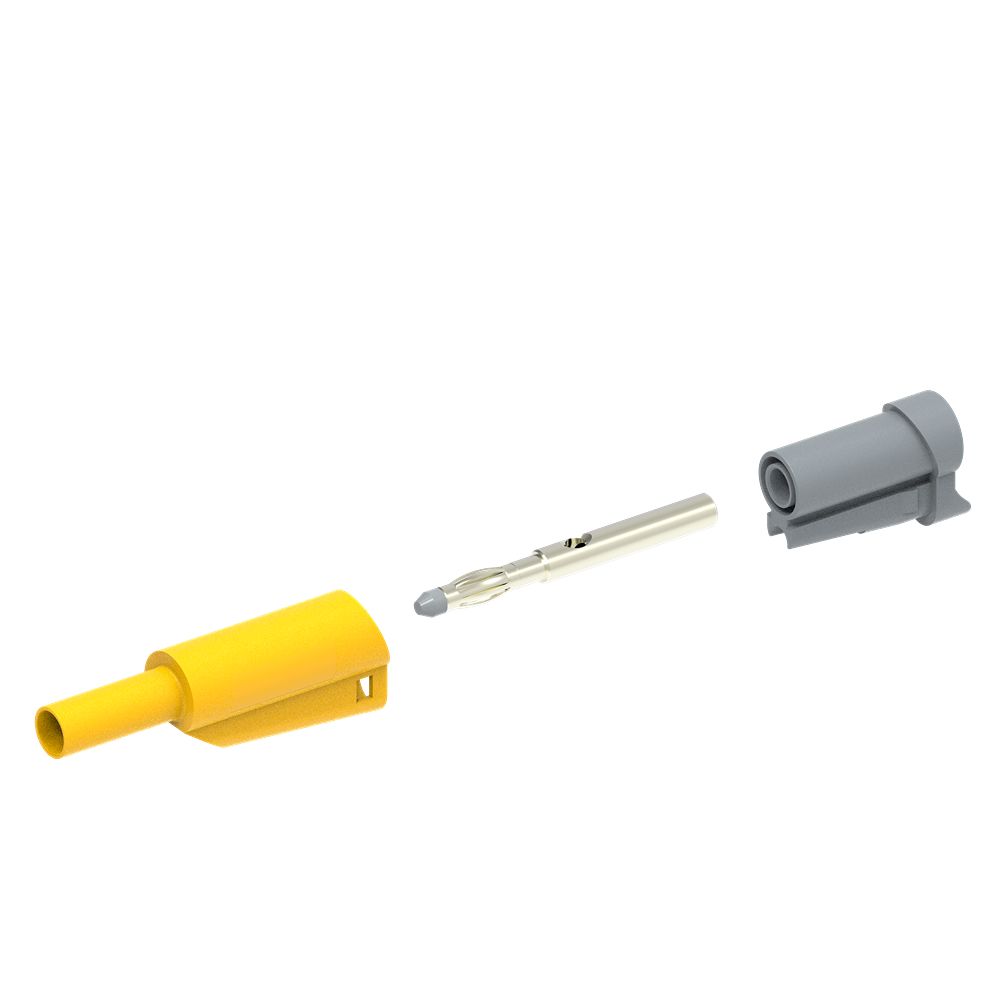 Electro PJP Yellow Male Banana Plug, 4 mm Connector, Solder Termination, 1kV, 20A, Nickel Plating