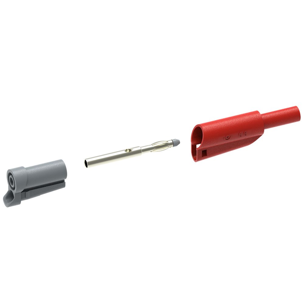 Electro PJP Red Male Banana Plug, 4 mm Connector, Solder Termination, 1kV, 20A, Nickel Plating