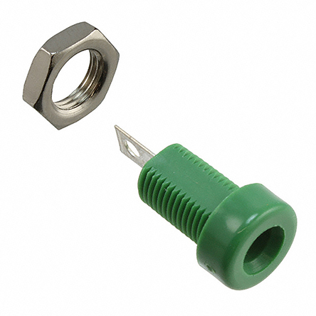 Cinch Green Female Banana Socket, 4 mm Connector, Solder Termination, 3500V, 15A, Tin Plating