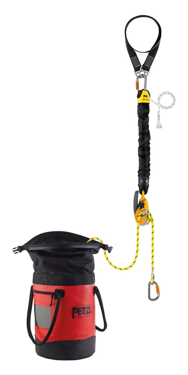 Petzl with AXIS 11 mm Rope, BUCKET Bag, CONNEXION FIXE Anchor Strap, ID EVAC Descender, JAG SYSTEM Haul Kit,