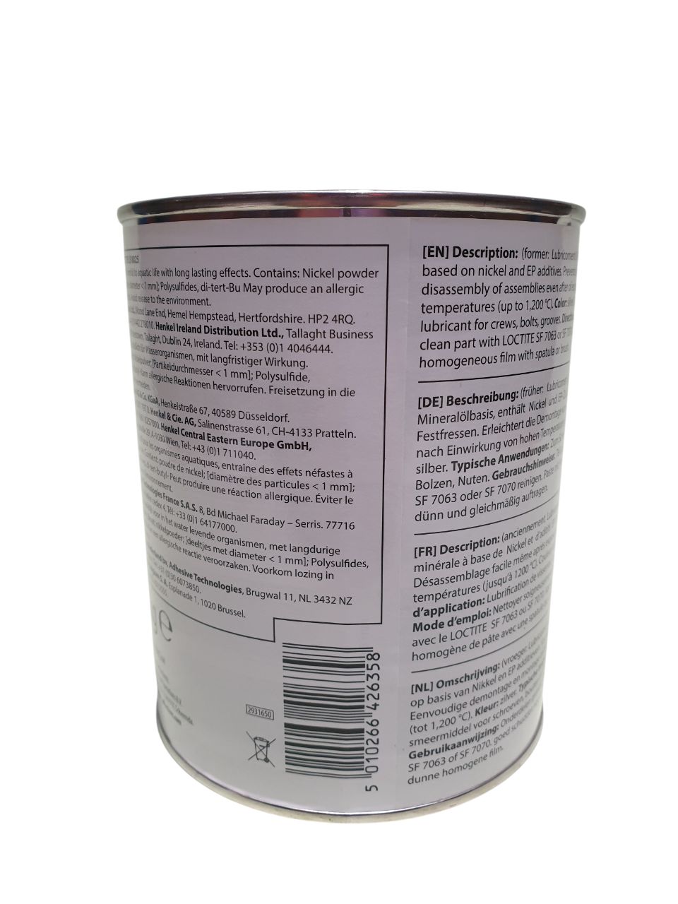Loctite Loctite LB 8025 Lubricant Mineral Oil, Graphite, Nickel, Aluminium, Lithium Soap, EP-additives 1 L Container