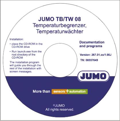 Jumo Temperature Control Software for use with 701170 Temperature Limiter
