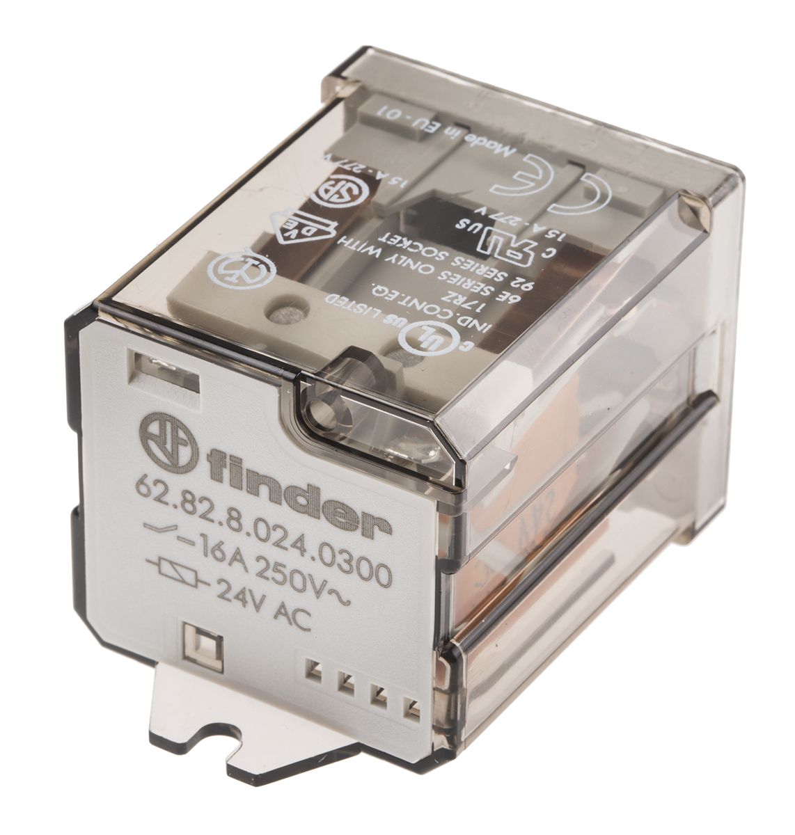 Finder Flange Mount Power Relay, 24V ac Coil, 16A Switching Current, DPST