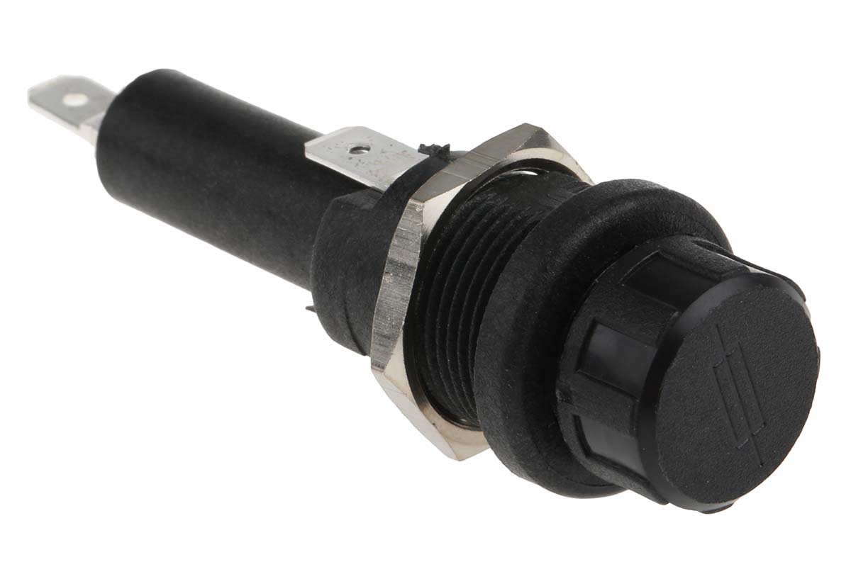 fx0416 Bulgin 13A Panel Mount Fuse Holder, 1P-Pole for 6.3 x 25 mm, 250V ac