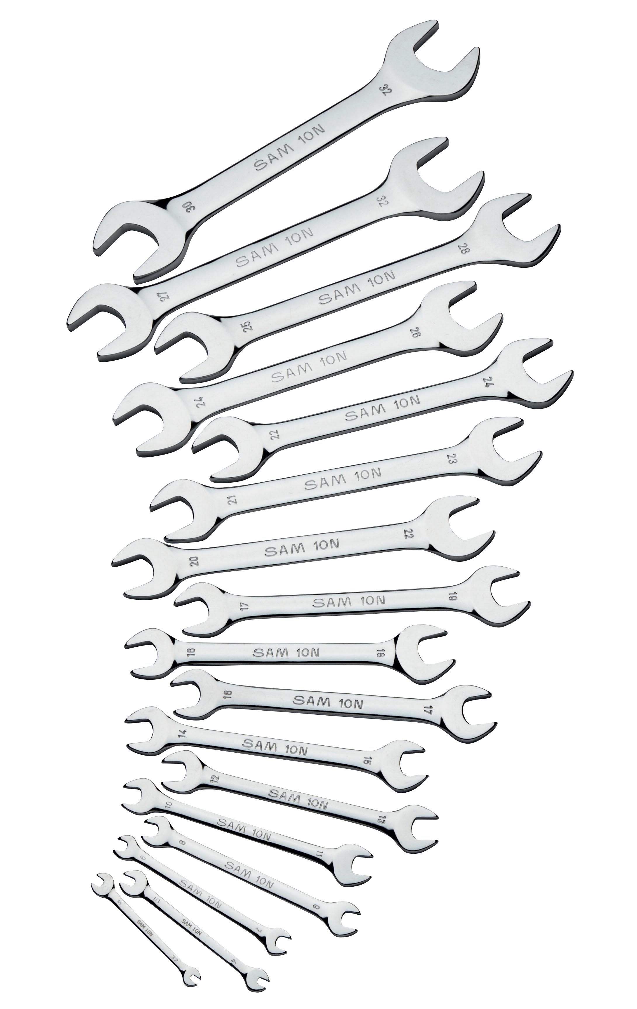 SAM 17-Piece Open End Spanner, 3.2 x 5 to 38 x 42 mm