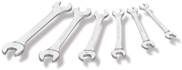 SAM 6-Piece Open End Spanner, 8 x 9 To 18 x 19 mm, Chrome Vanadium Steel