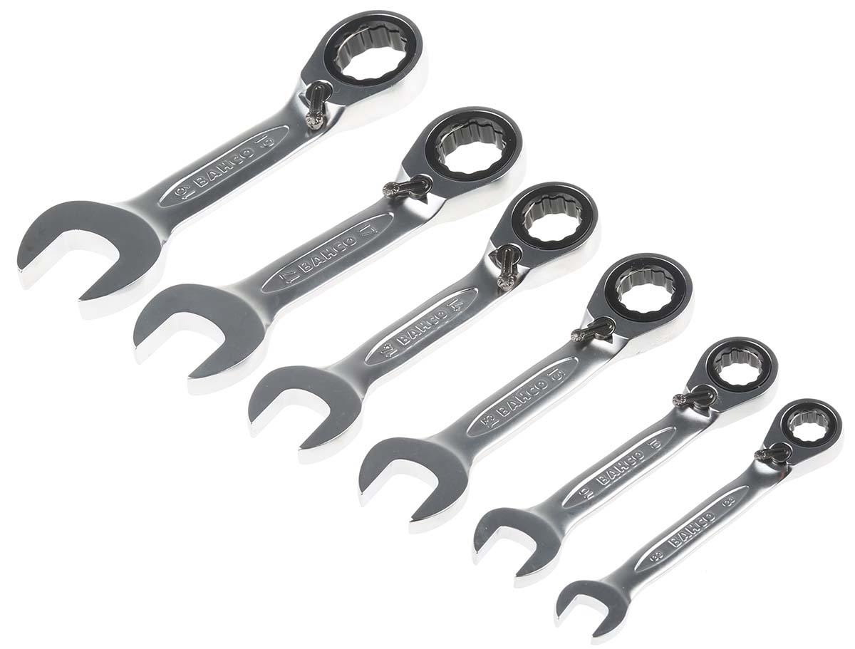 10rmsh6 Bahco 6-Piece Spanner Set, 8 To 19 mm, Alloy Steel