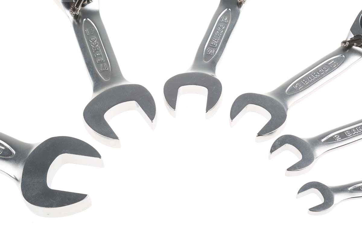 10rmsh6 Bahco 6-Piece Spanner Set, 8 To 19 mm, Alloy Steel