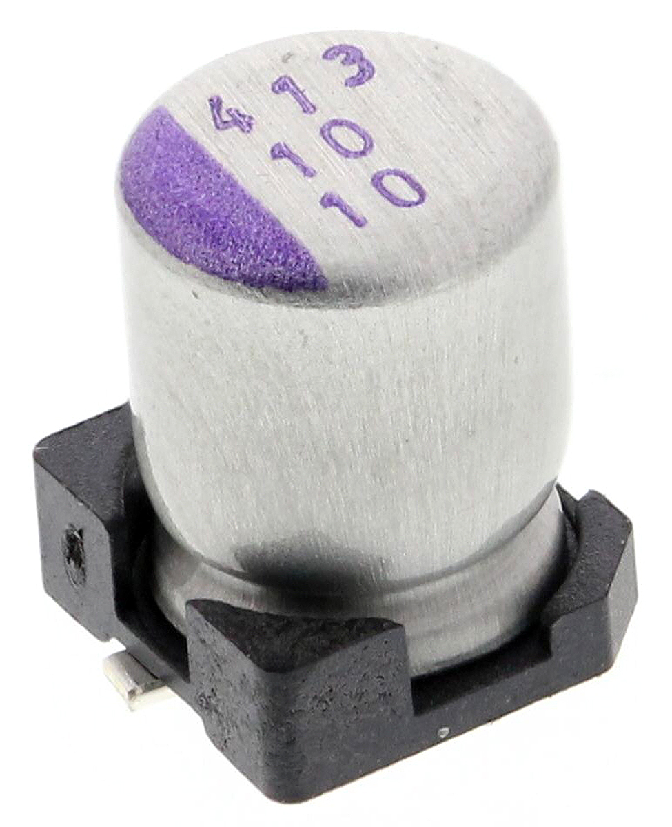 Panasonic 10 μF Surface Mount Polymer Capacitor, 10V dc