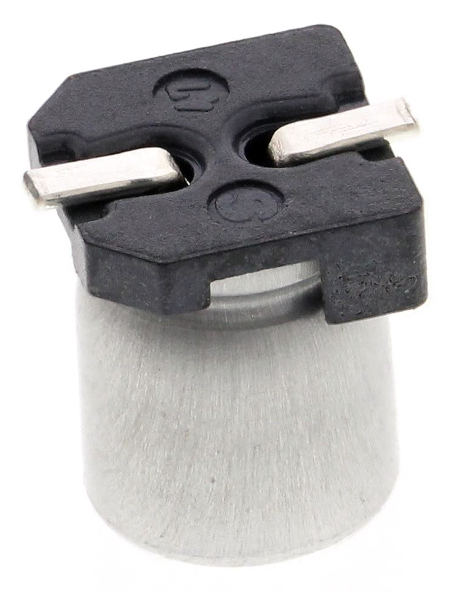 10svp10m Panasonic 10 μF Surface Mount Polymer Capacitor, 10V dc