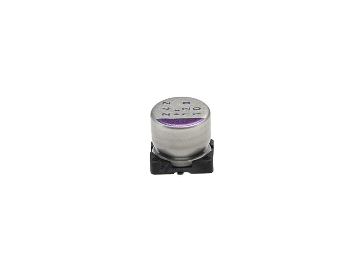 Panasonic 120 μF Surface Mount Polymer Capacitor, 10V dc