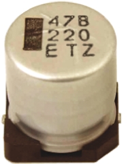 Rubycon 220 μF Capacitor 10V dc, Surface Mount Solder - 10TZV220M6.3X8