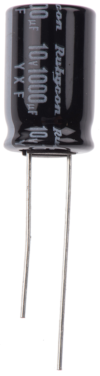 Rubycon 1000 μF Capacitor 10V dc, Radial, Through Hole - 10YXF1000M10X16 Radial Lead