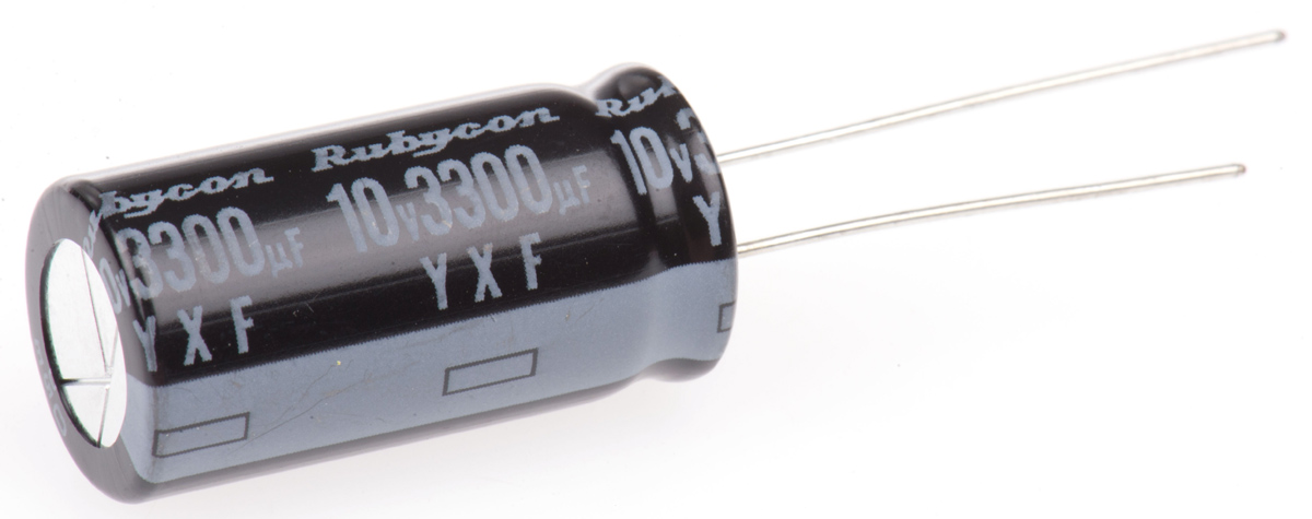Rubycon 3300 μF Capacitor 10V dc, Radial, Through Hole
