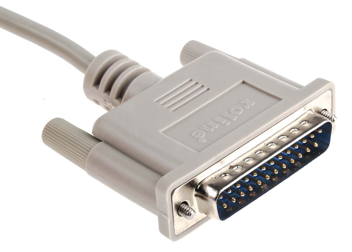 11013518-50 Roline Male D-Sub 25-Pin to Male DB25 Serial Cable, 1.8 m Polyvinyl Chloride, ROLINE Series
