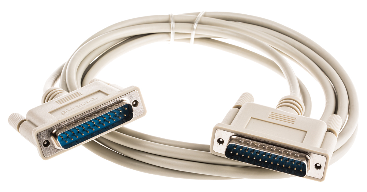Roline Male D-Sub 25-Pin to Male DB25 Serial Cable, 3 m Polyvinyl Chloride, SUB-D Series