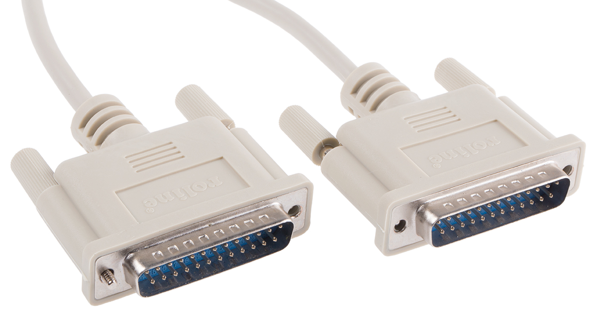 Roline Male D-Sub 25-Pin to Male DB25 Serial Cable, 4.5 m Polyvinyl Chloride, SUB-D Series