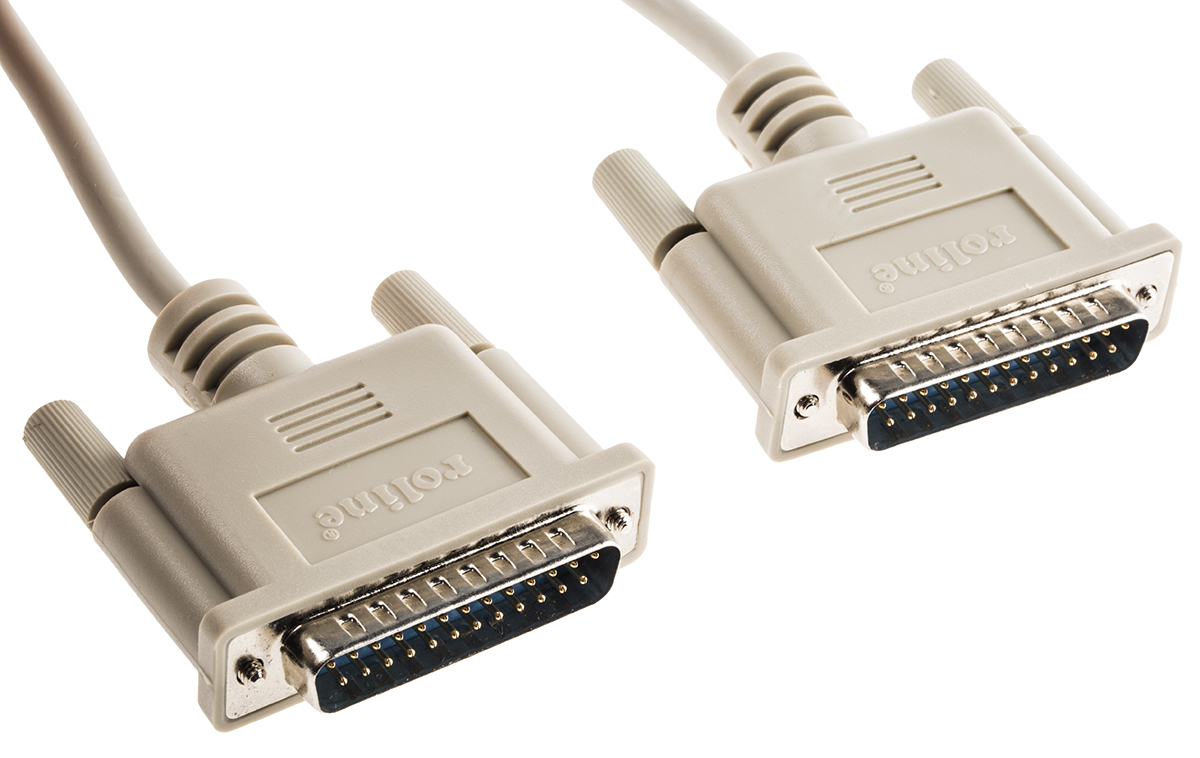 Roline Male D-Sub 25-Pin to Male DB25 Serial Cable, 6 m Polyvinyl Chloride, SUB-D Series