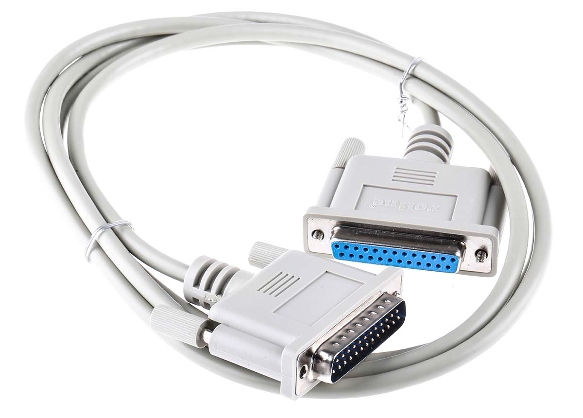 Roline Male D-Sub 25-Pin to Female DB25 Serial Cable, 1.8 m Polyvinyl Chloride