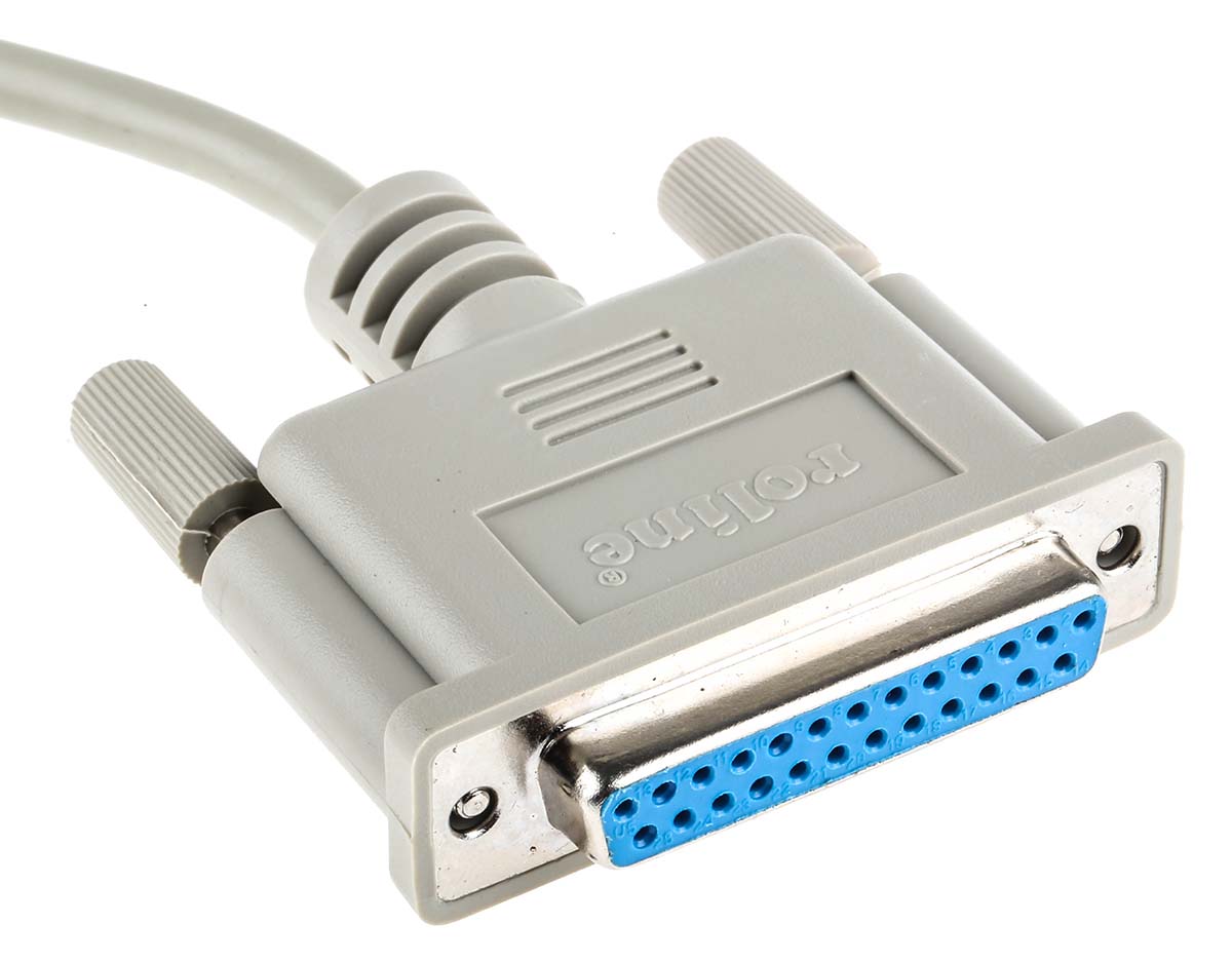 11013618-25 Roline Male D-Sub 25-Pin to Female DB25 Serial Cable, 1.8 m Polyvinyl Chloride