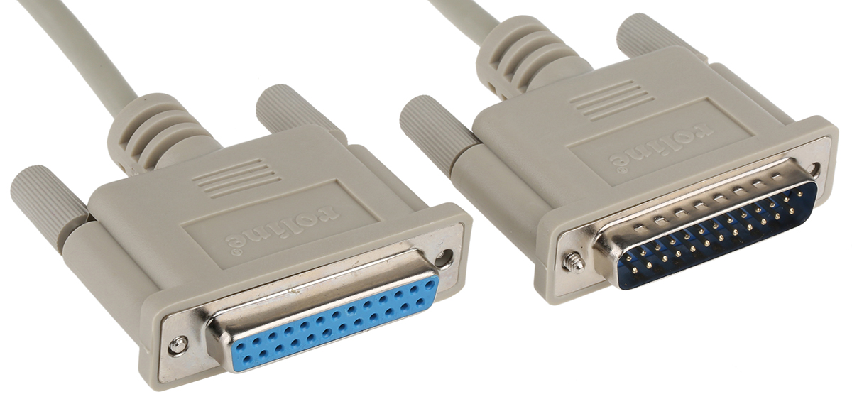 Roline Male D-Sub 25-Pin to Female DB25 Serial Cable, 3 m Polyvinyl Chloride, SUB-D Series